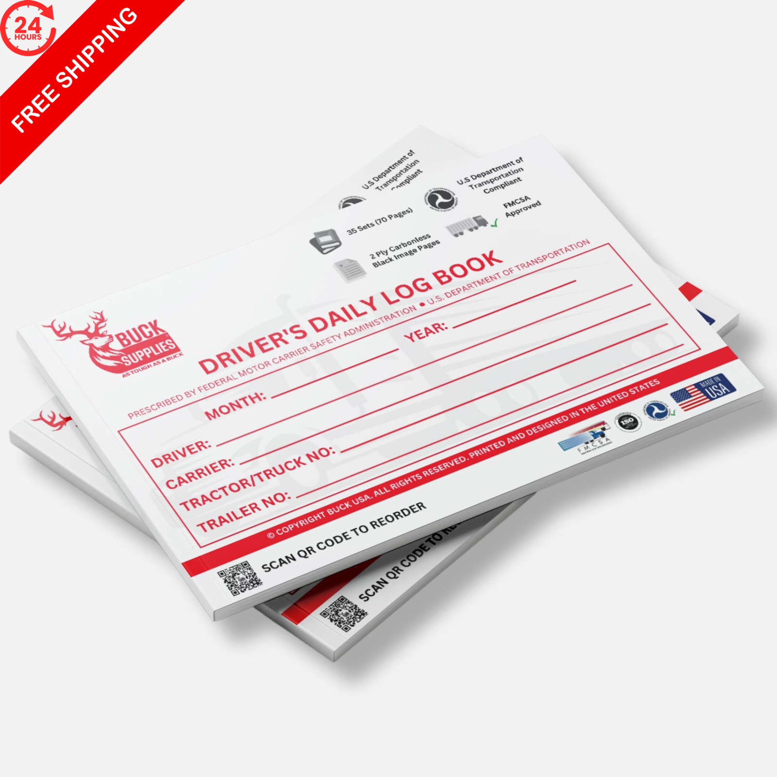 Driver Daily Log Books for Truck Drivers with 7 & 1 Pack, Driver’s