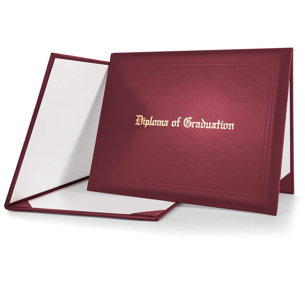 GraduationMall Imprinted Diploma Cover for Certificate 8.5”x 1 Pack, Maroon