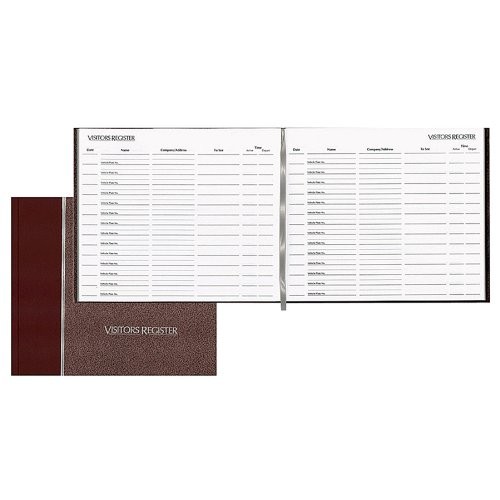 Rediform RED57803 Visitor Register Book 128 Sheets Burgundy