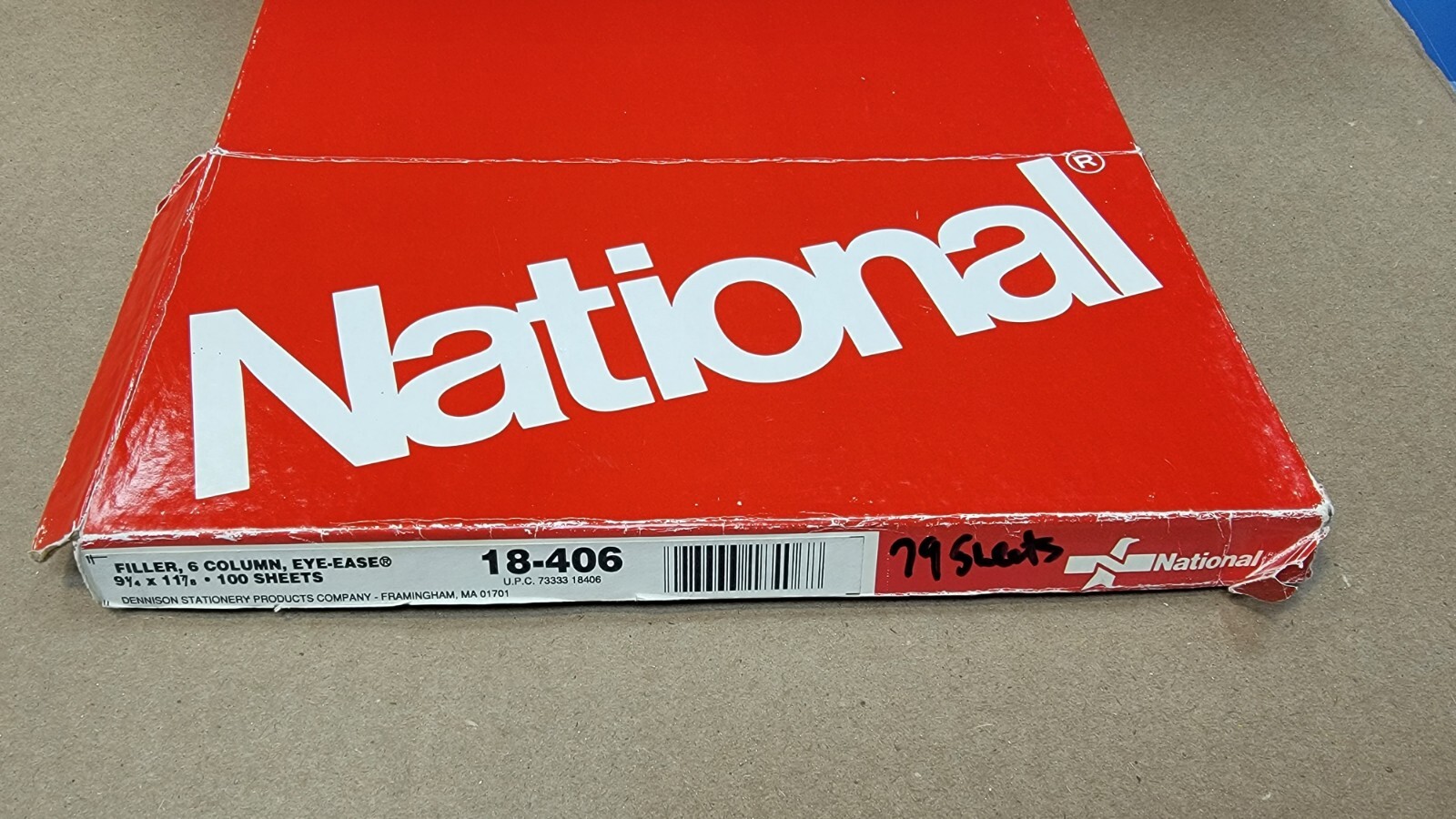 79 Sheets National Brand 18-406 Filler General Ledger Eye Ease W/ Retail Box VTG