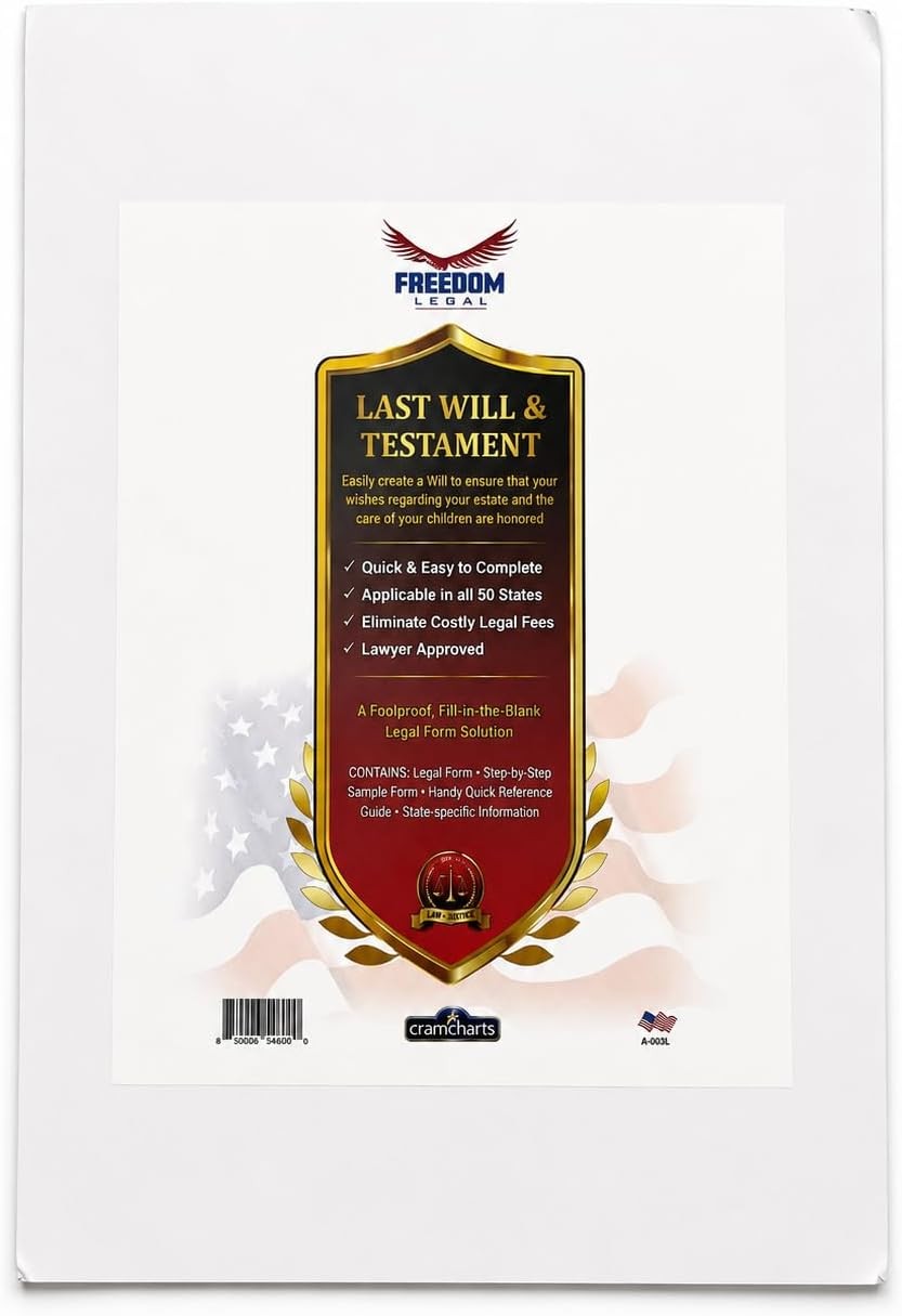Last Will and Testament Legal Forms Kit, Complete Do-It-Yourself…
