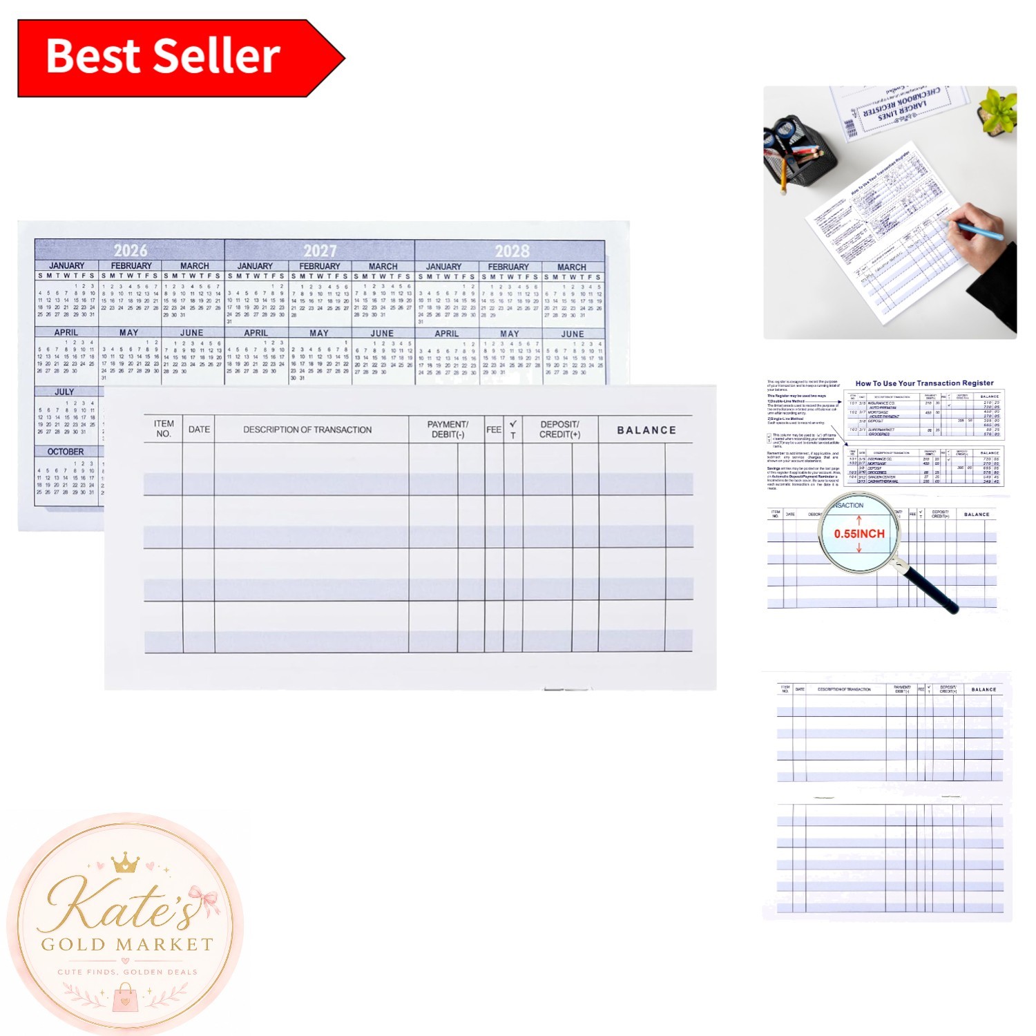 Portable Check Registers (12-Pack) for Effortless Financial Management on-the-Go