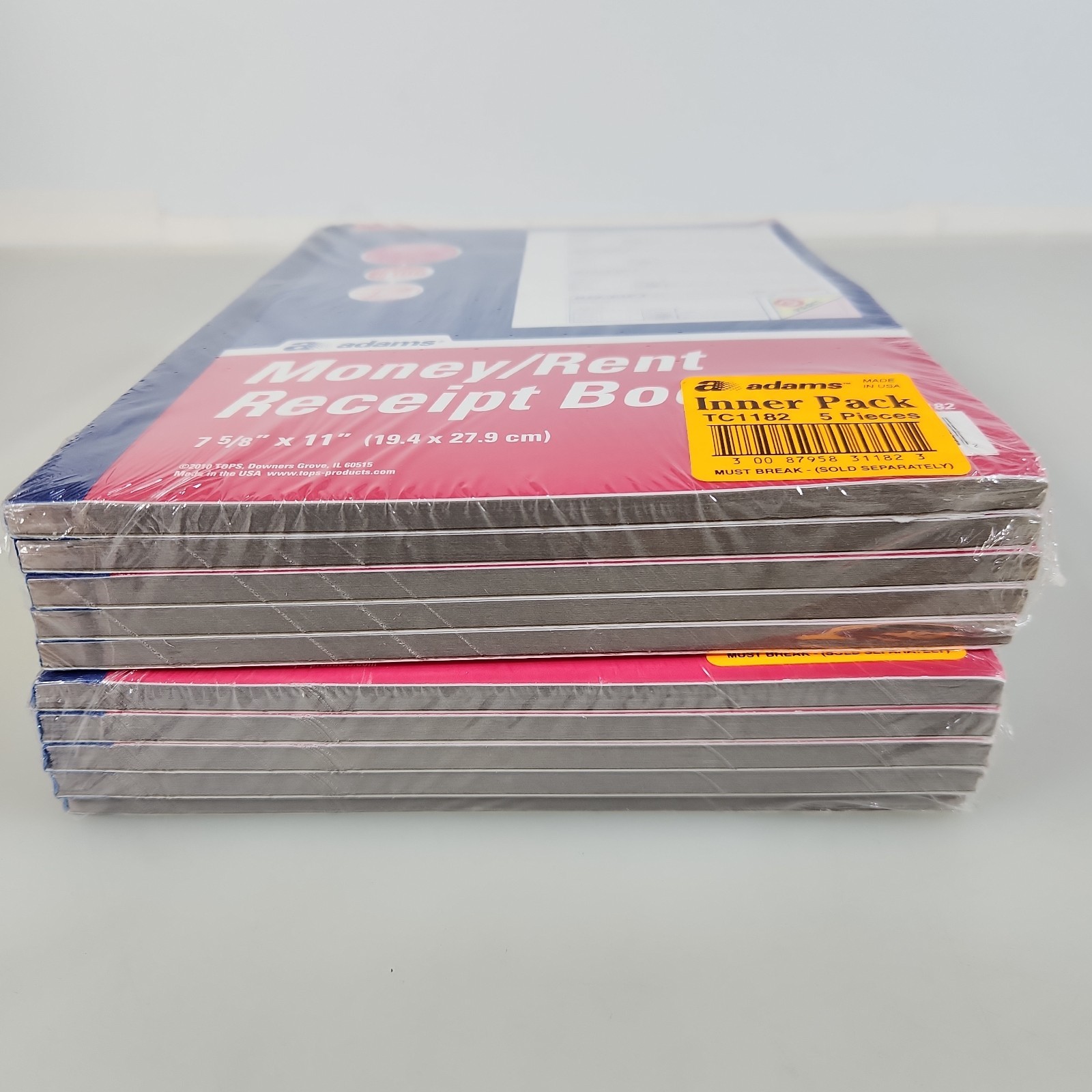 Lot 10 Adams TC1182 Money and Rent Receipt Books 3-Part Carbonless 7-5/8″x 11″