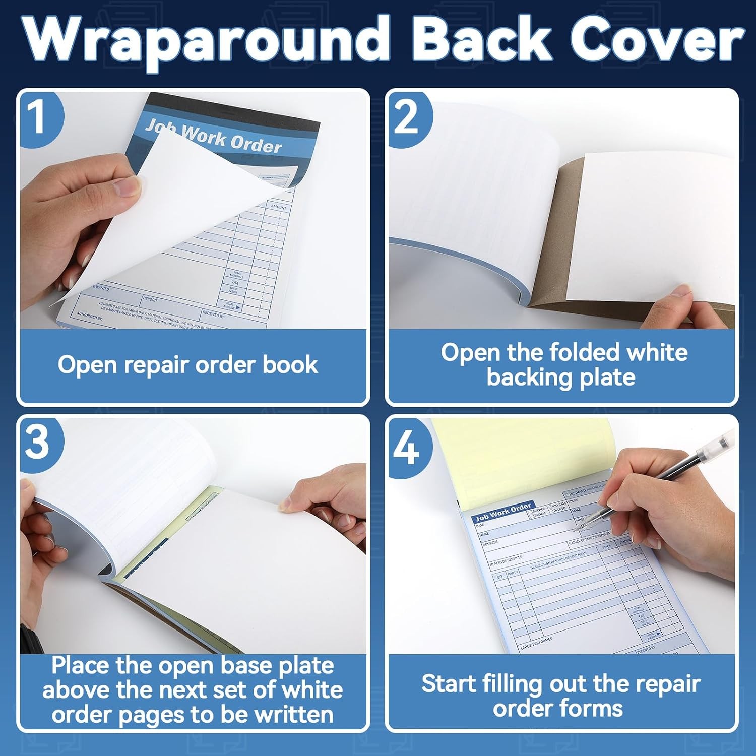 2 Pads Job Work Order Book Carbonless Receipt Books Work Order Forms 5-9
