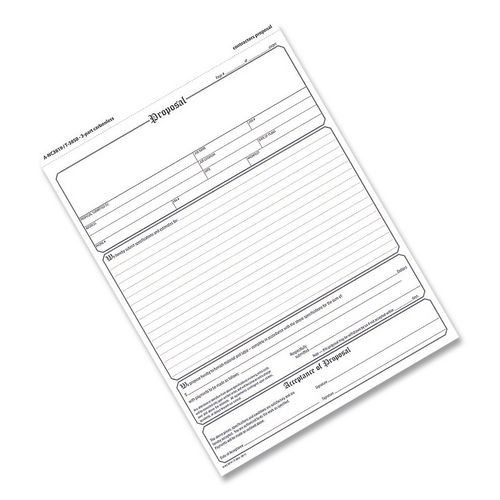 Adams Contractor Proposal Form, Three-Part Carbonless, 8.5 x 11.44, 50 Forms