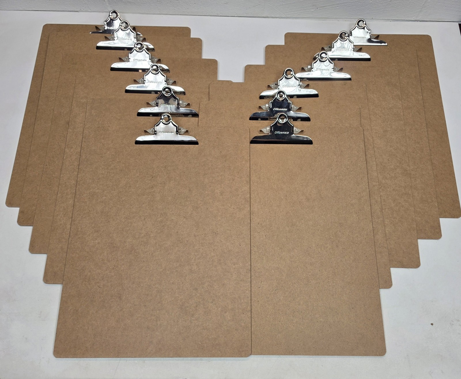 12 pcs Wood Clipboard – Spring Clip – Hardwood, Brown. 83104 Officemate