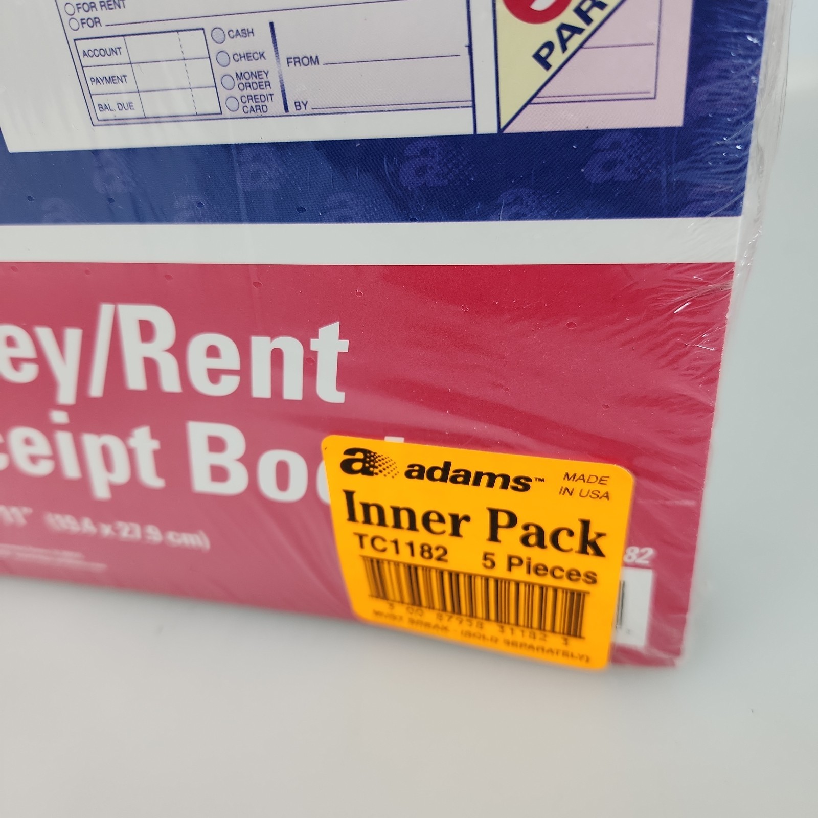 Lot 10 Adams TC1182 Money and Rent Receipt Books 3-Part Carbonless 7-5/8″x 11″