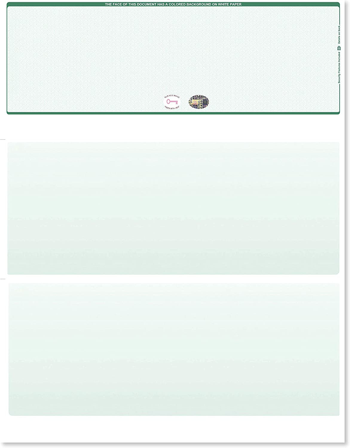 250-Pack Blank Hologram Top Computer Checks Laser Check with Perforated Vouchers