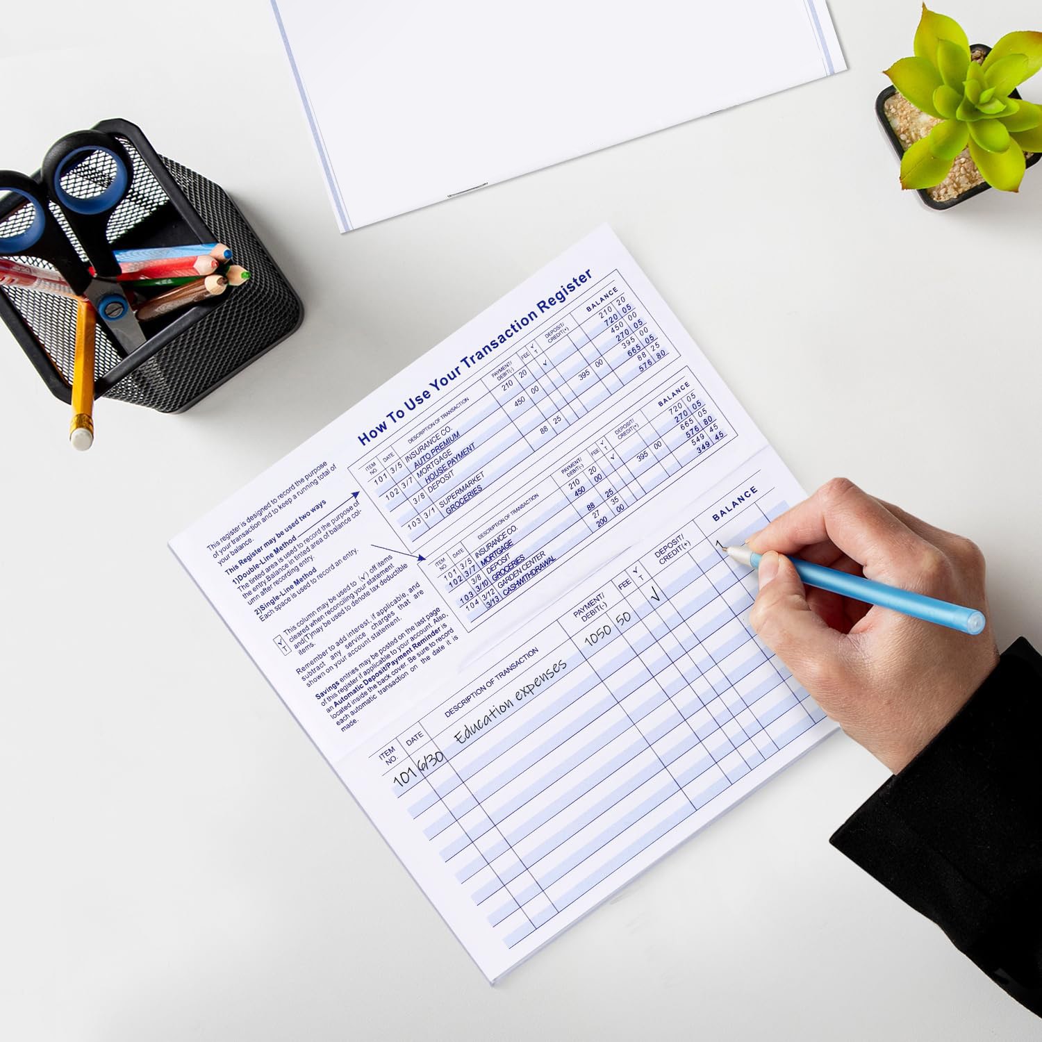 20 Ledger Registers, Checkbook For Savings Checking Deposit Tracking