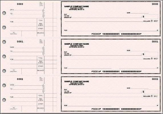 3-On-A-Page Business Checks with Side Stub 5 Colors with Free Logo 250 ct. *NEW*