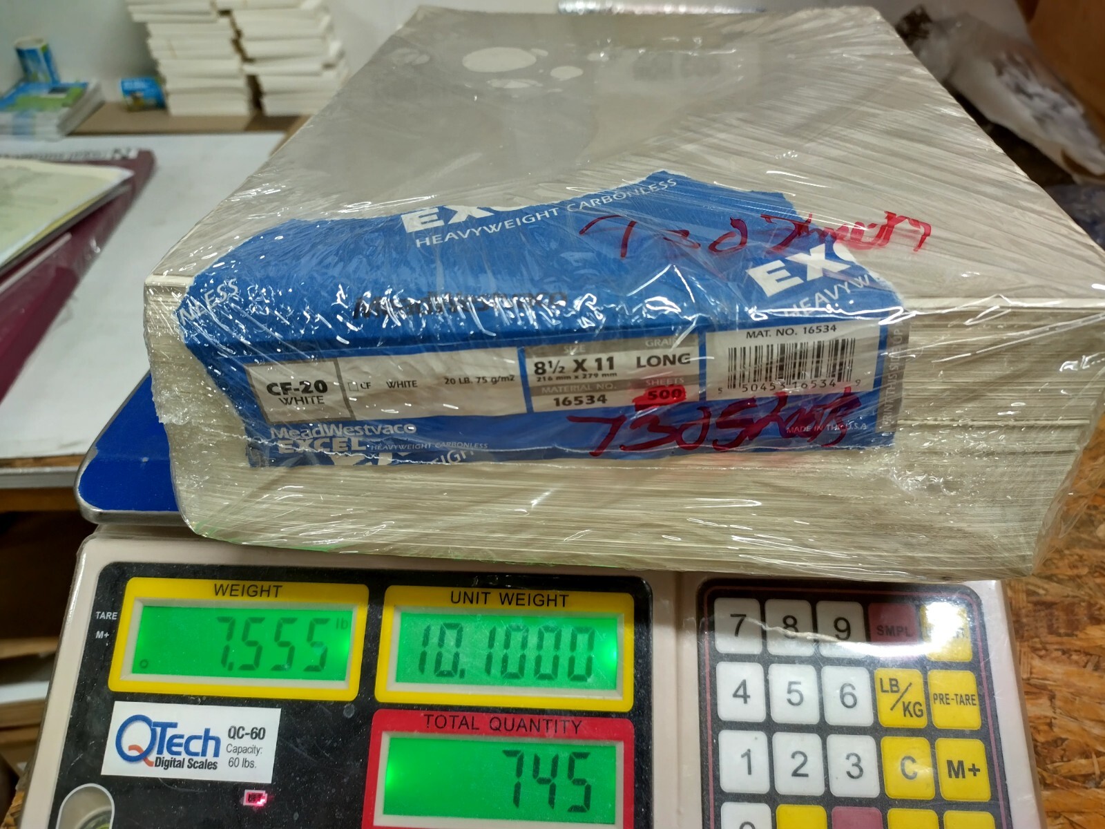730 Sheets CF-20 Whit Carbonless MeadWestvaco 8.5×11 Ncr