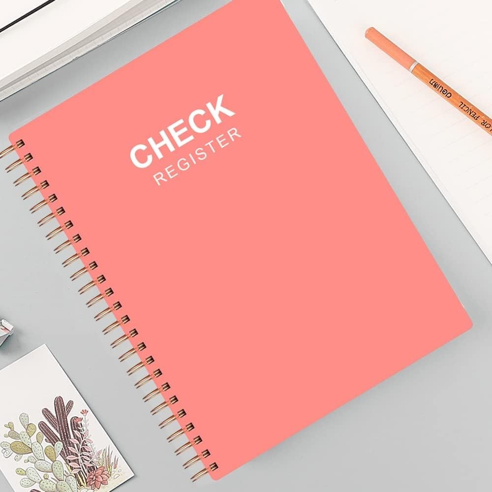 Elegant A5 Rose Check Register Notebook – 112 Pages for Financial Tracking