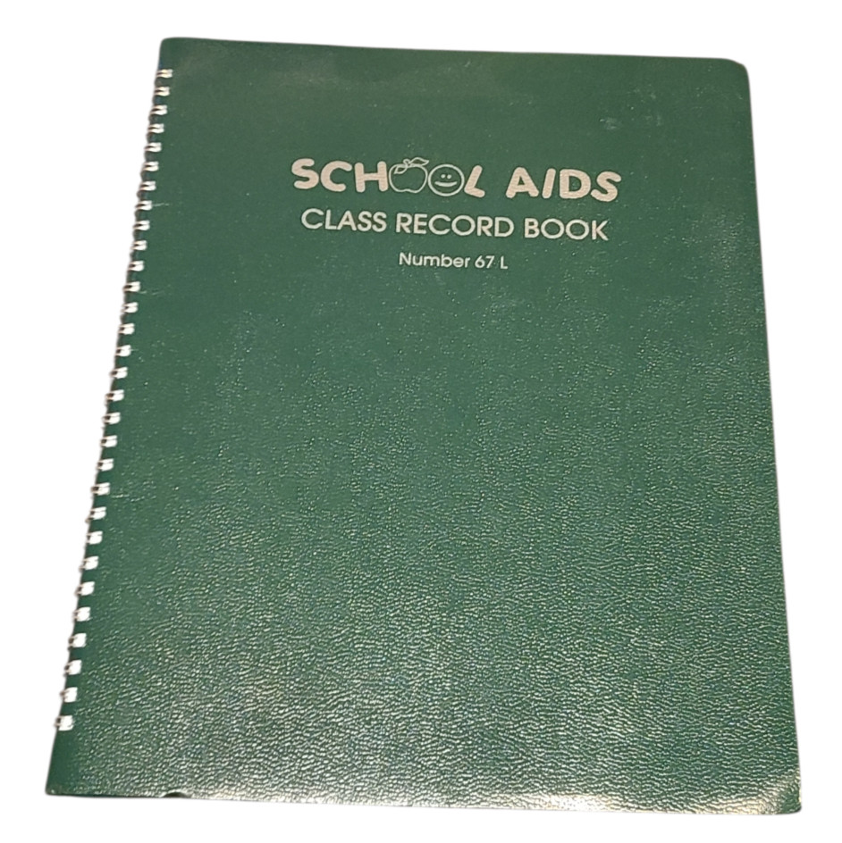 Green Spiral Bound Class Record Grade Book 38 Students 6 7 Week Periods 8.5 X 11