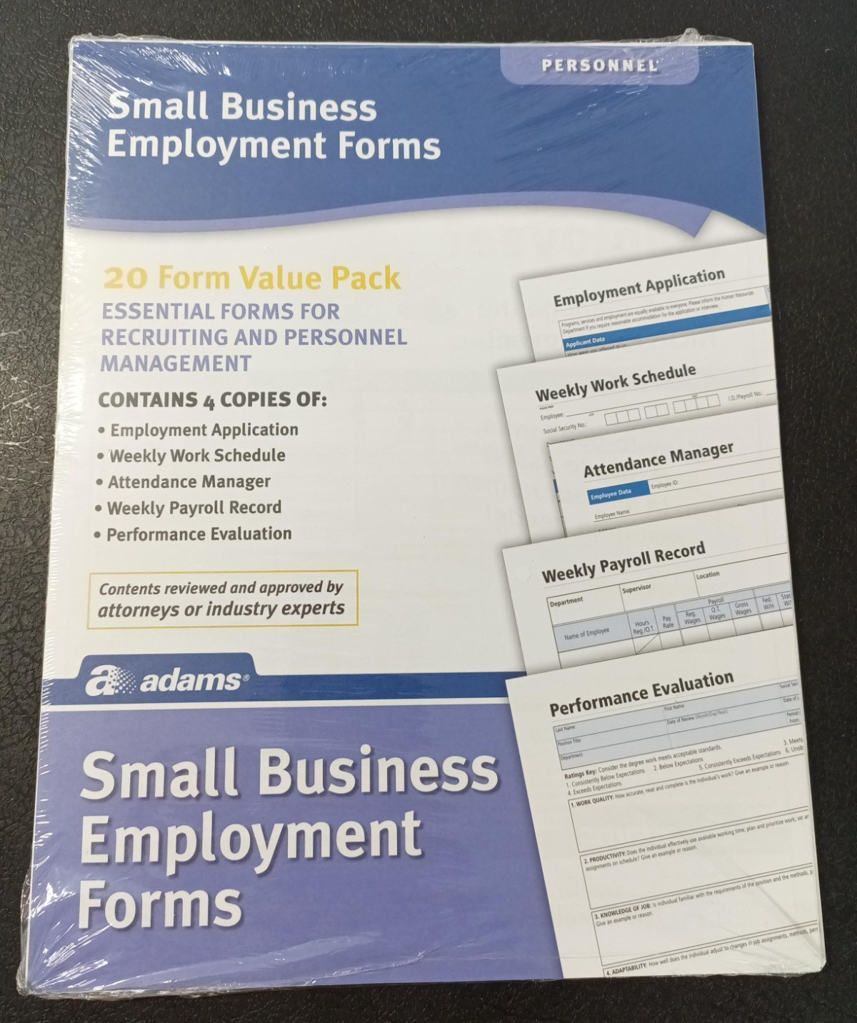 ADAMS Small Business Employment Forms – 20 Form Value Pack – New / Sealed