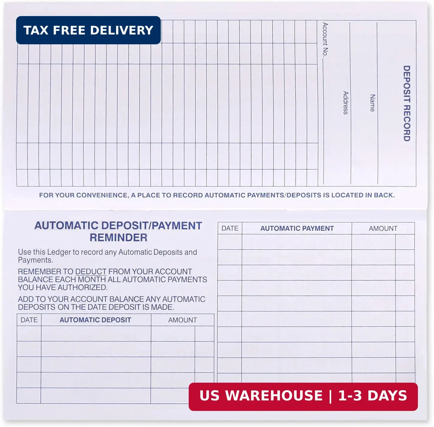 24 PCS Check Registers for Personal Checkbook, Easy to Read Checkbook Register