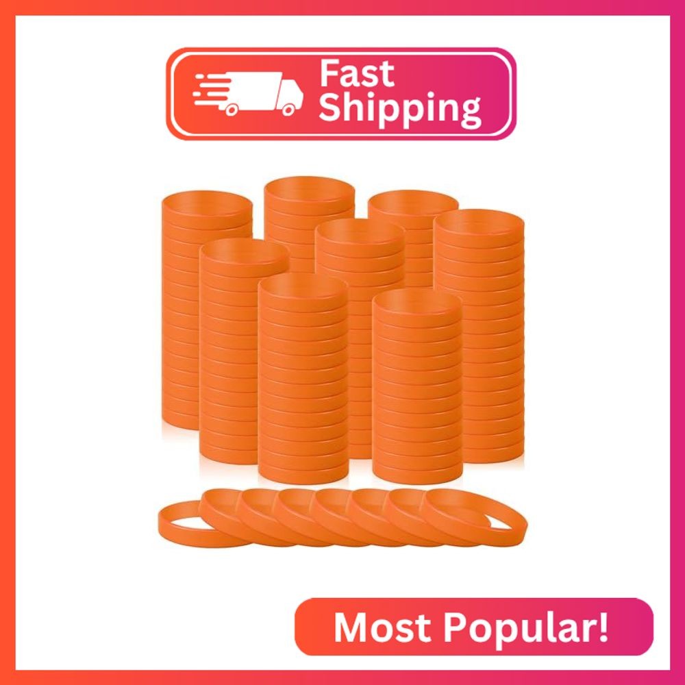 kymqlyw 120 Pcs Plain Silicone Rubber Bracelets Solid Color Rubber Wristbands Sp