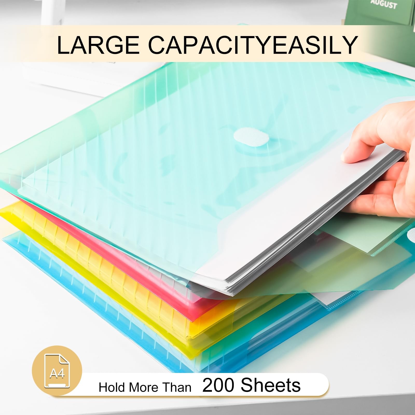 WORPSON 10 Pack, Plastic Envelopes File Folders, HeavyDuty Document Mixed