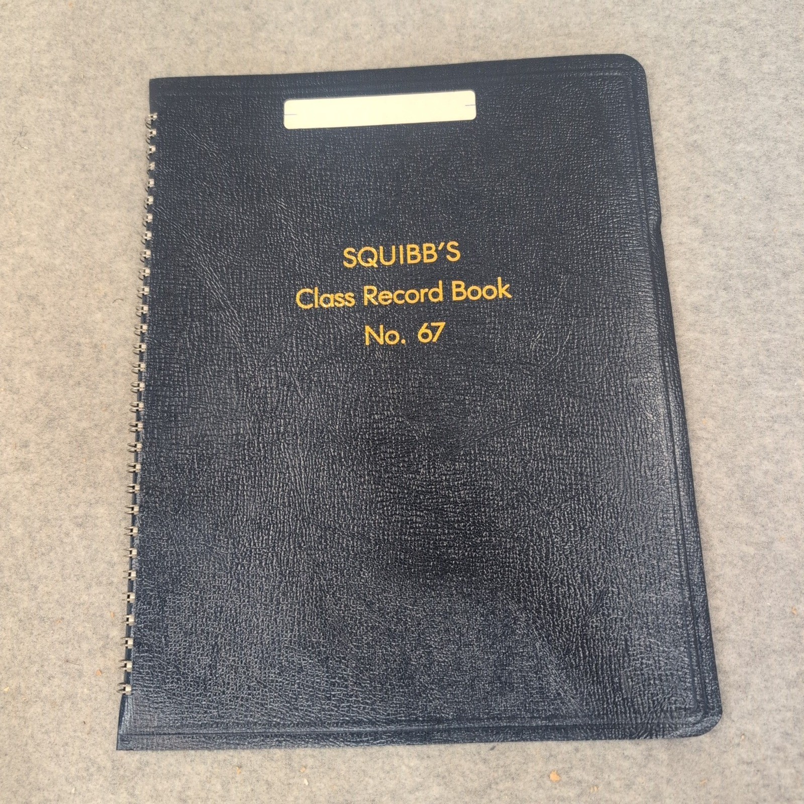 Squibbs Class Record Book No 67 Black Spiral Teacher Grade Attendance Log Book