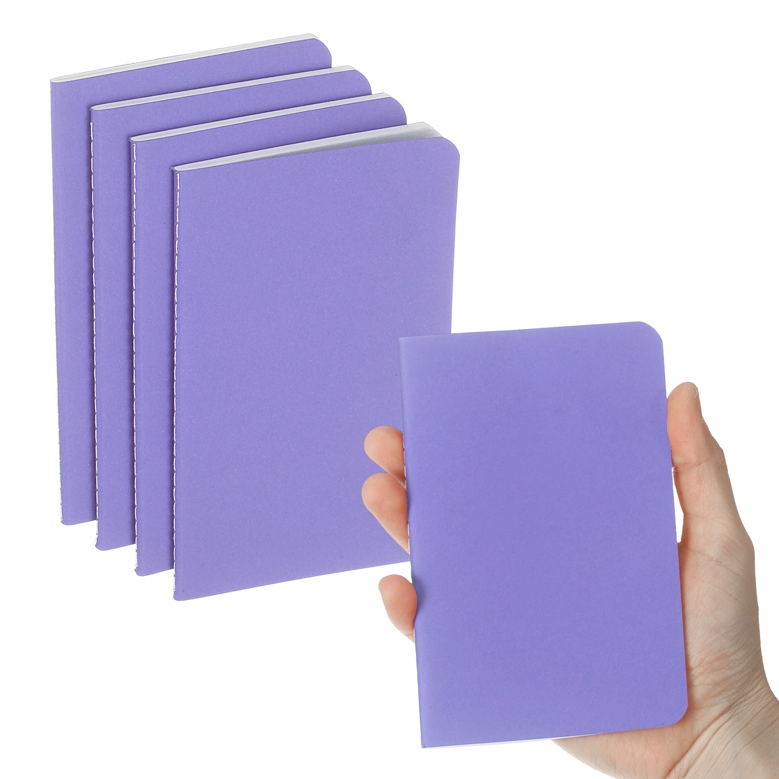 4 Pack A6 Notebook, A6 Journal Mini Notebook Pocket Kraft,Purple