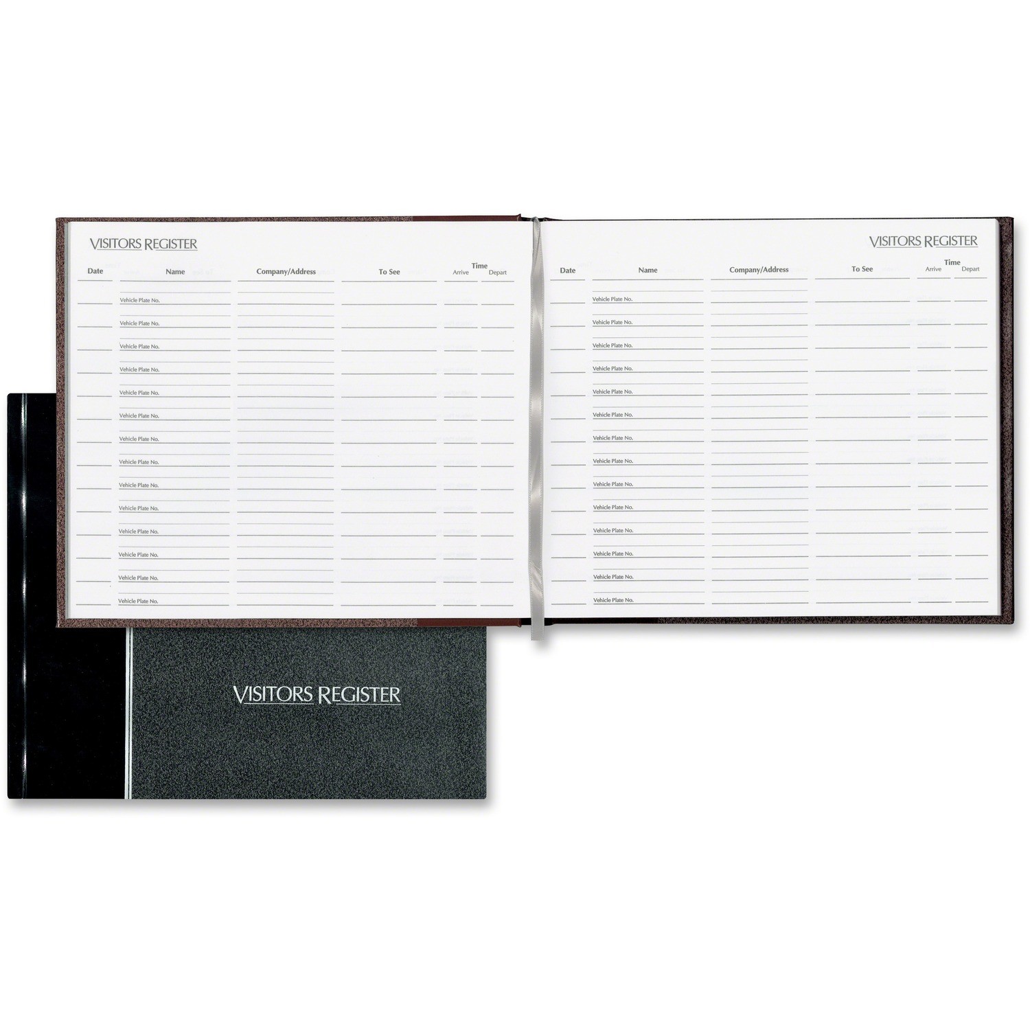 Rediform 57802 Visitor Register Book 128 Sheets Black