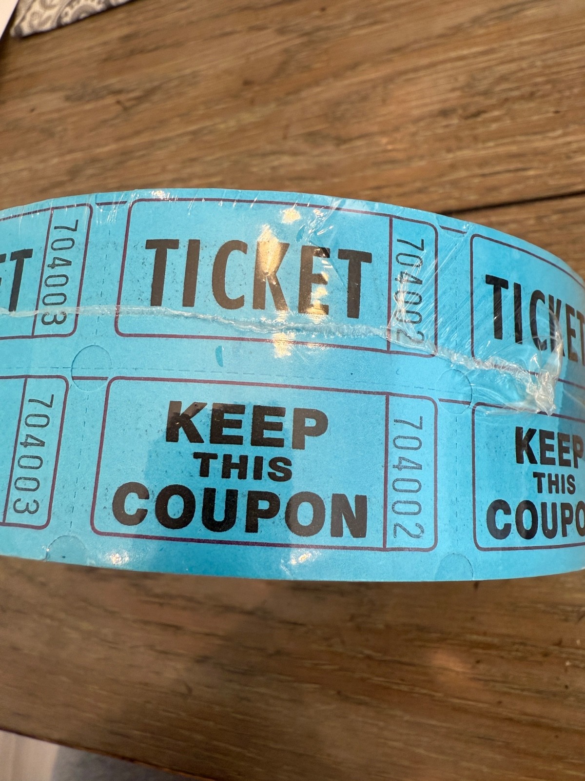 Pm Company Consecutively Numbered Double Ticket Roll Blue 2000 Tickets/Roll