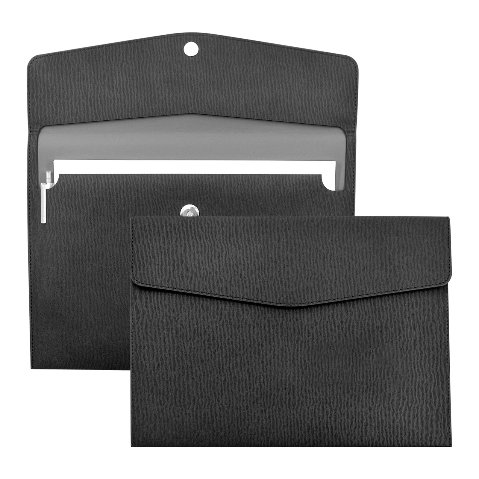 VANRA 1 Piece PU Leather Envelope File Folders A4 Paper 13″L x 9.6″W, Black