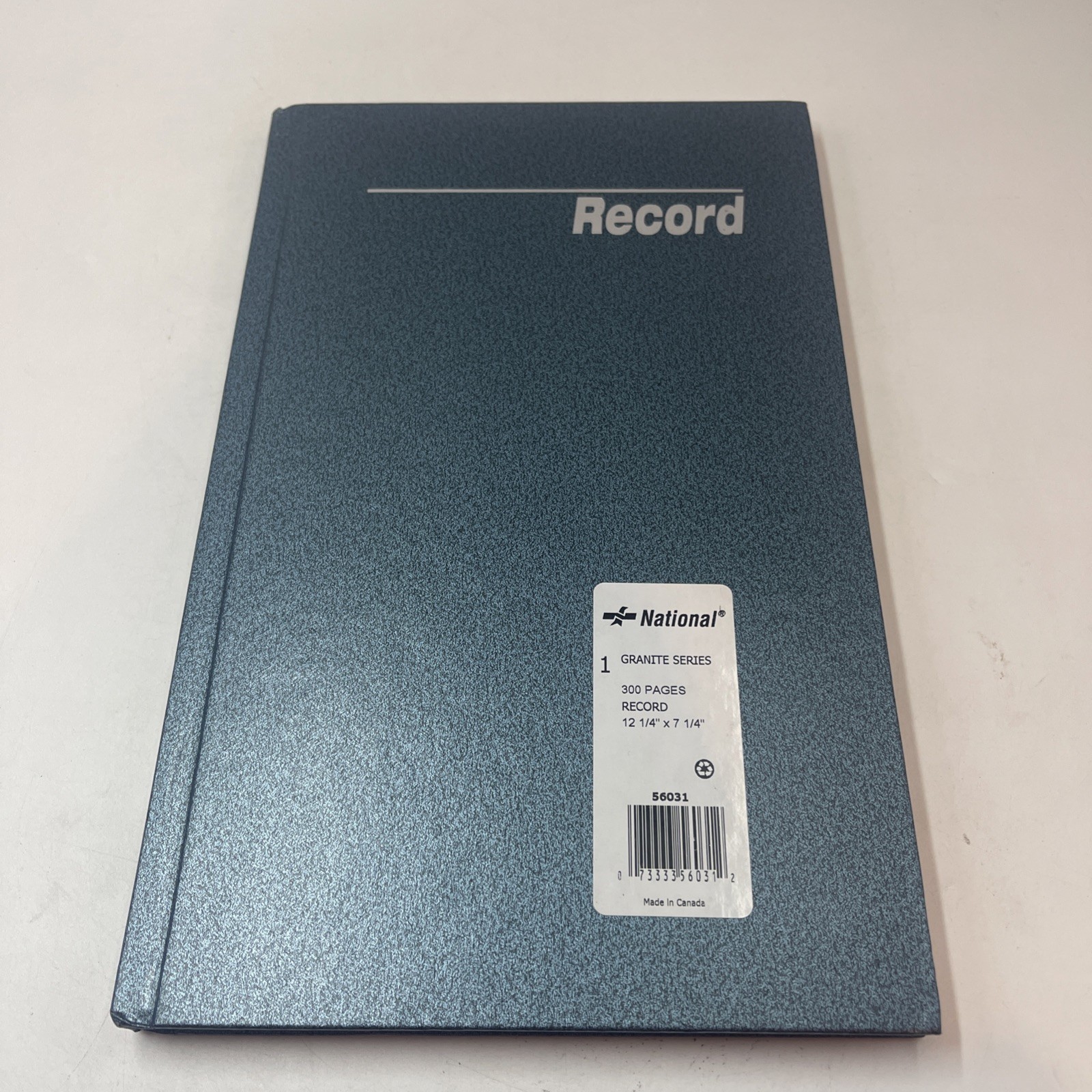 National Brand Record Book 56031 Granite Series 300 Pages 12 1/4″ x 7 1/4″ New