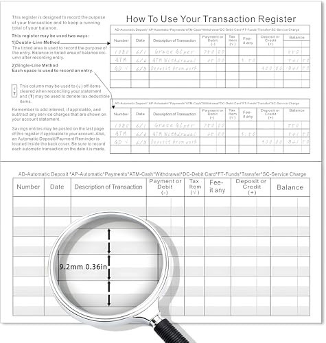 12 Pack Checkbook Registers 6 x 3 Blank Ledger Transaction Record for Banking