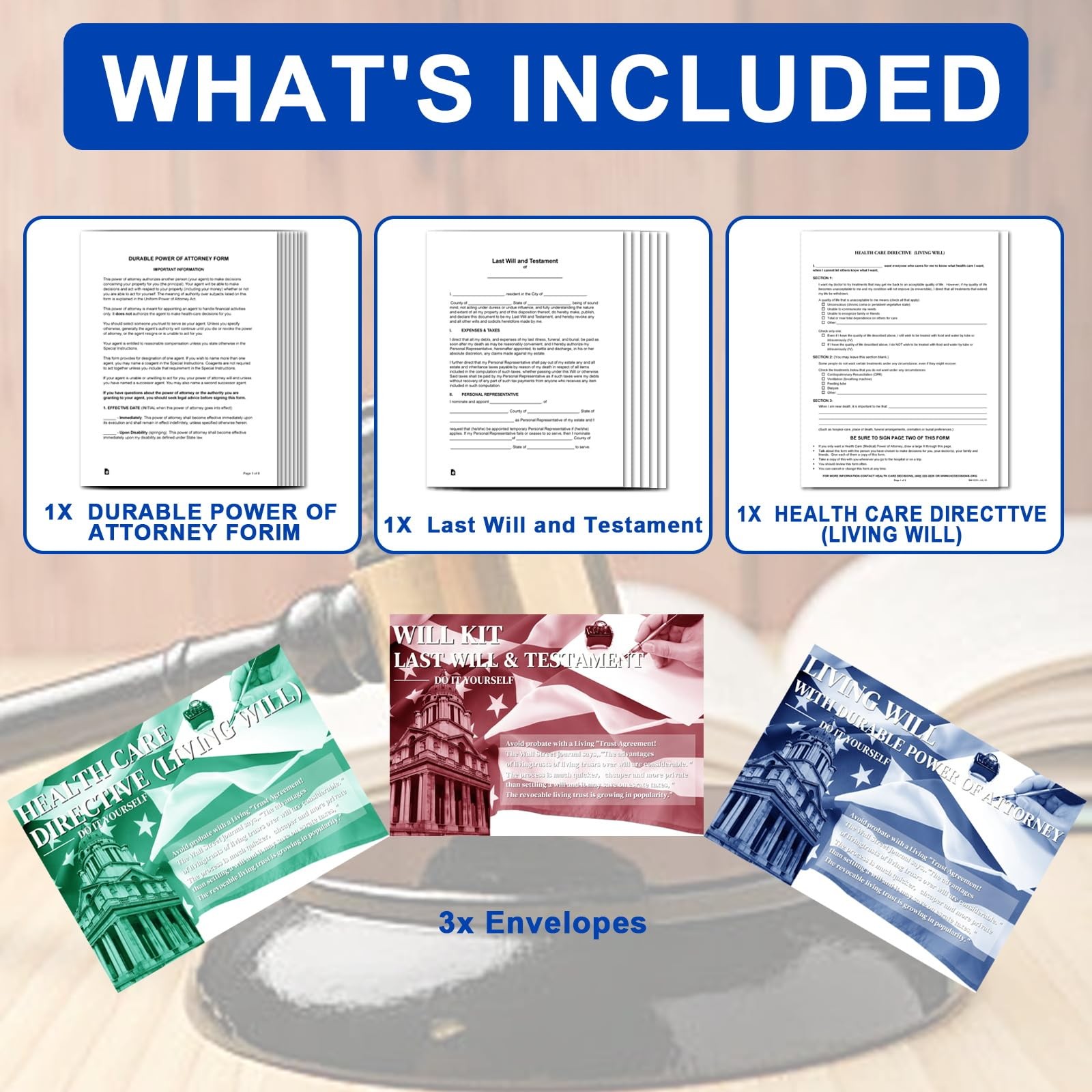 Legal Forms Kit Estate Planning Documents Durable Power Healthcare Directive Wil
