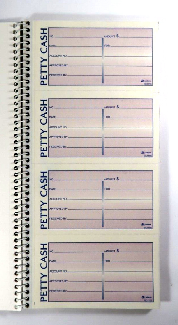 Adams Petty Cash 5 1/4″ x 11″ Spiral Bound 2 Part Carbonless SC1156 3 books
