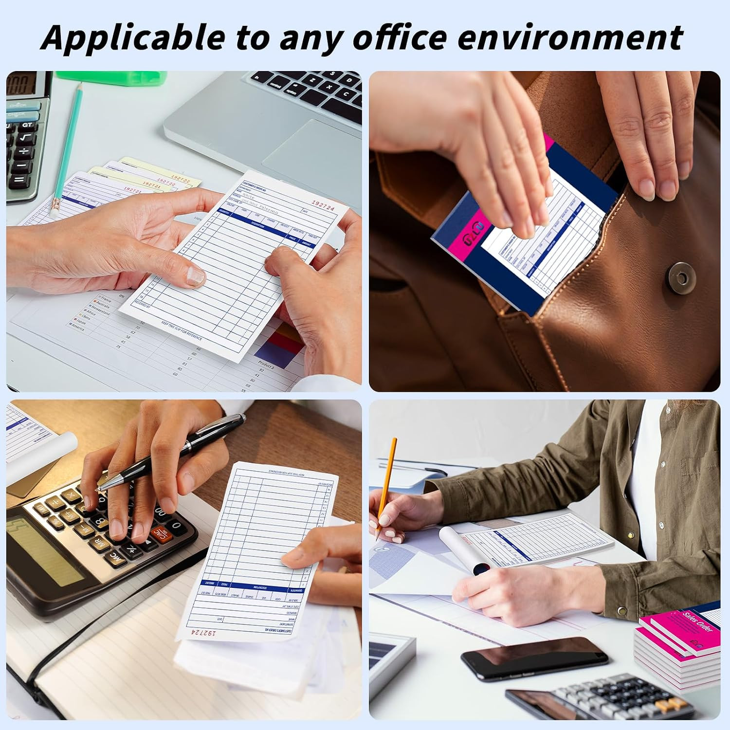 40 Pack Sales Order Book Bulk, 2-Part Carbonless Receipt Form Invoice
