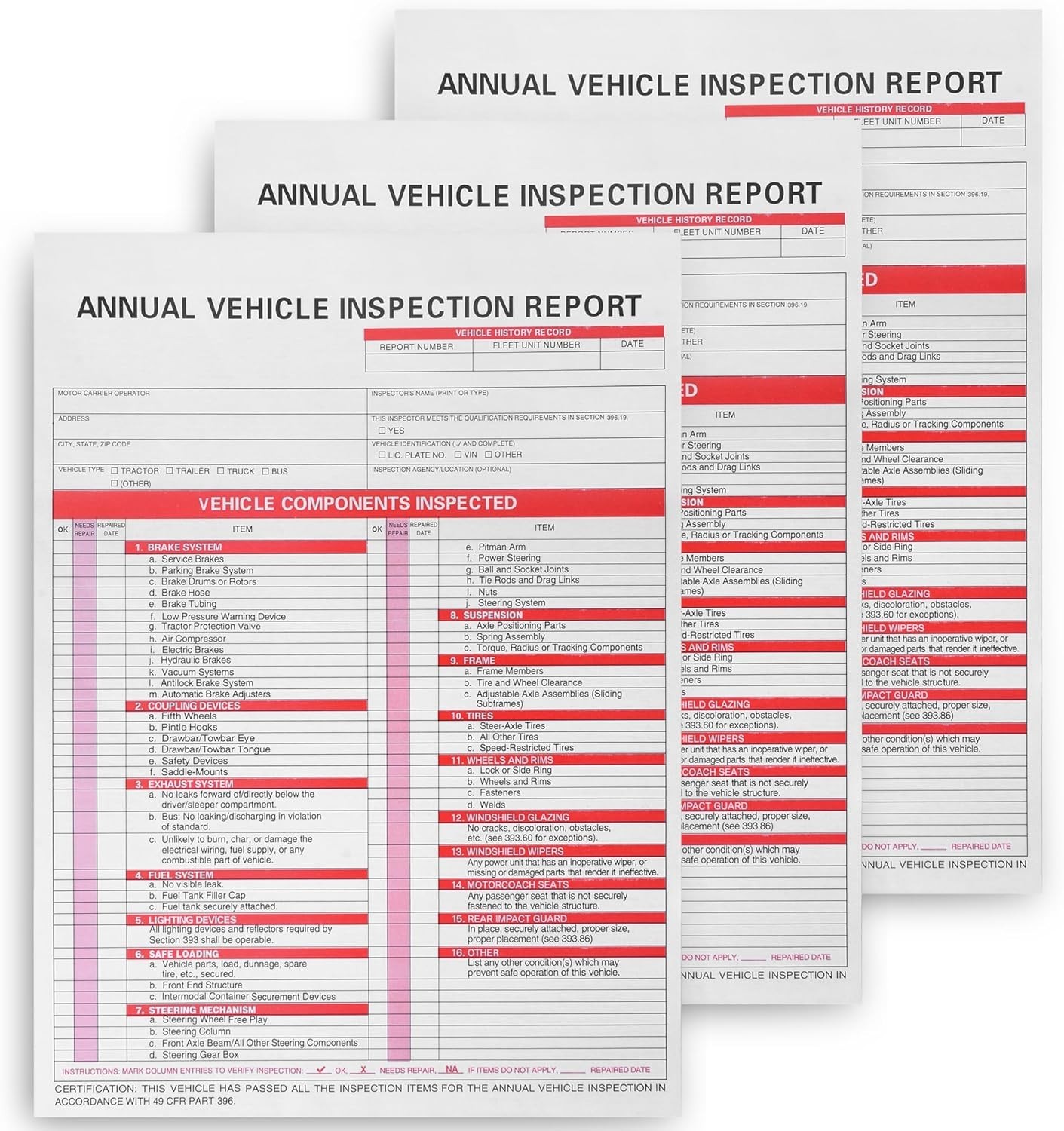 25Pack dot Inspection Forms and Stickers，fmcsa Annual Sticker，dot…