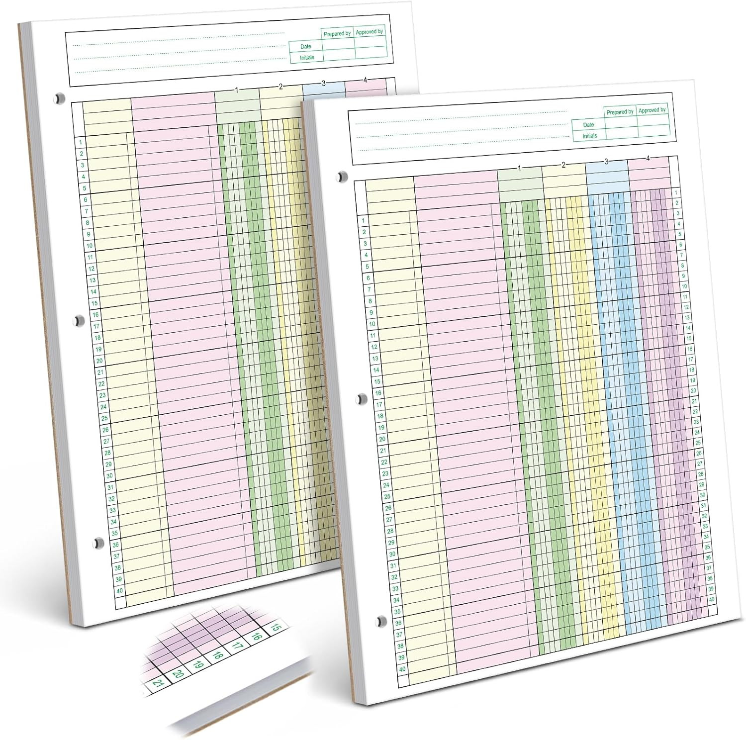 2 Pads 4 Column Ledger Book Colorful Analysis Pad 8.5″ X 11″ 100 Sheets 4 Column