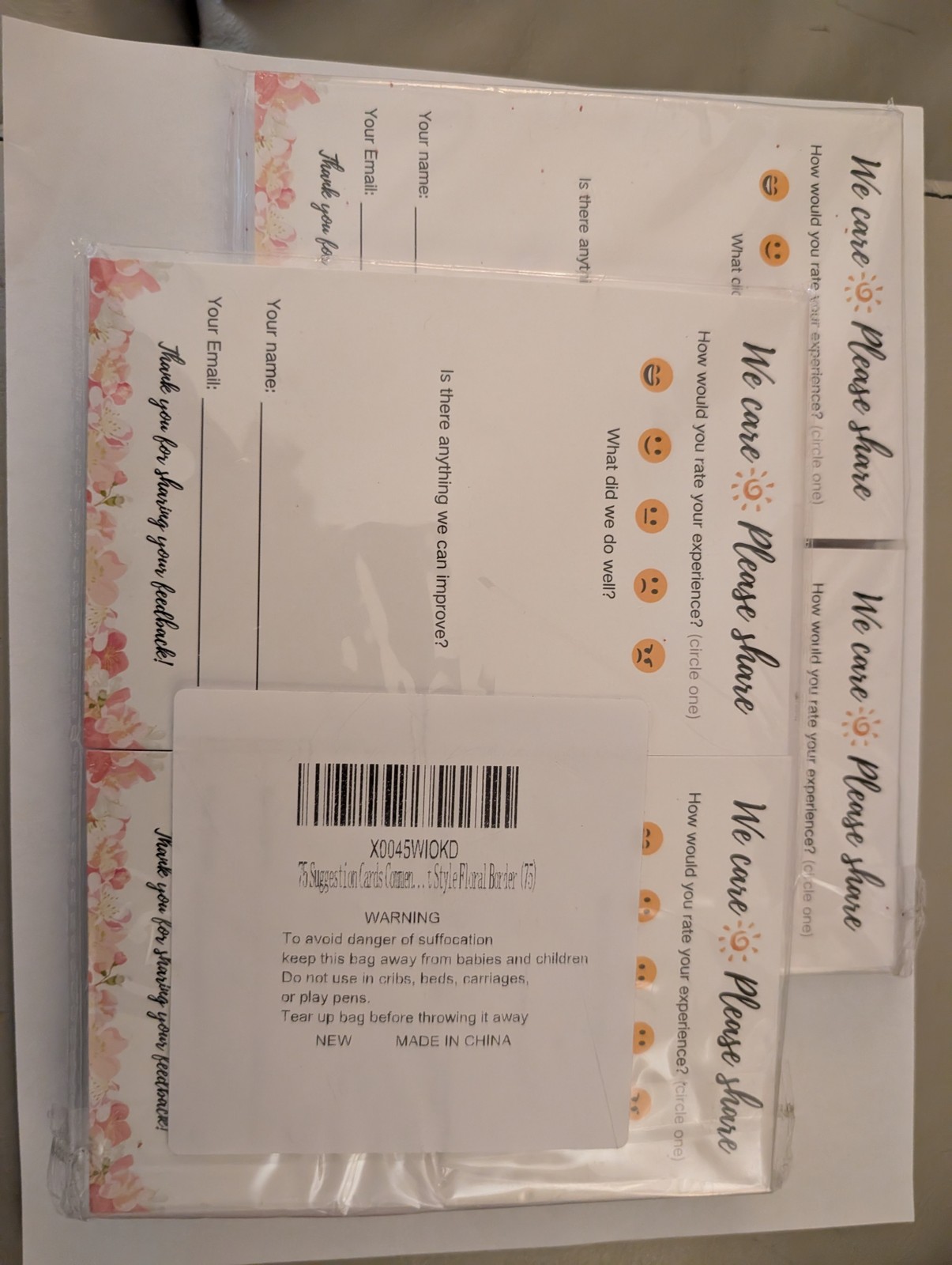 150 Customer Suggestion Cards Feedback Forms for Small Biz 4×6 Inch NEW free shp