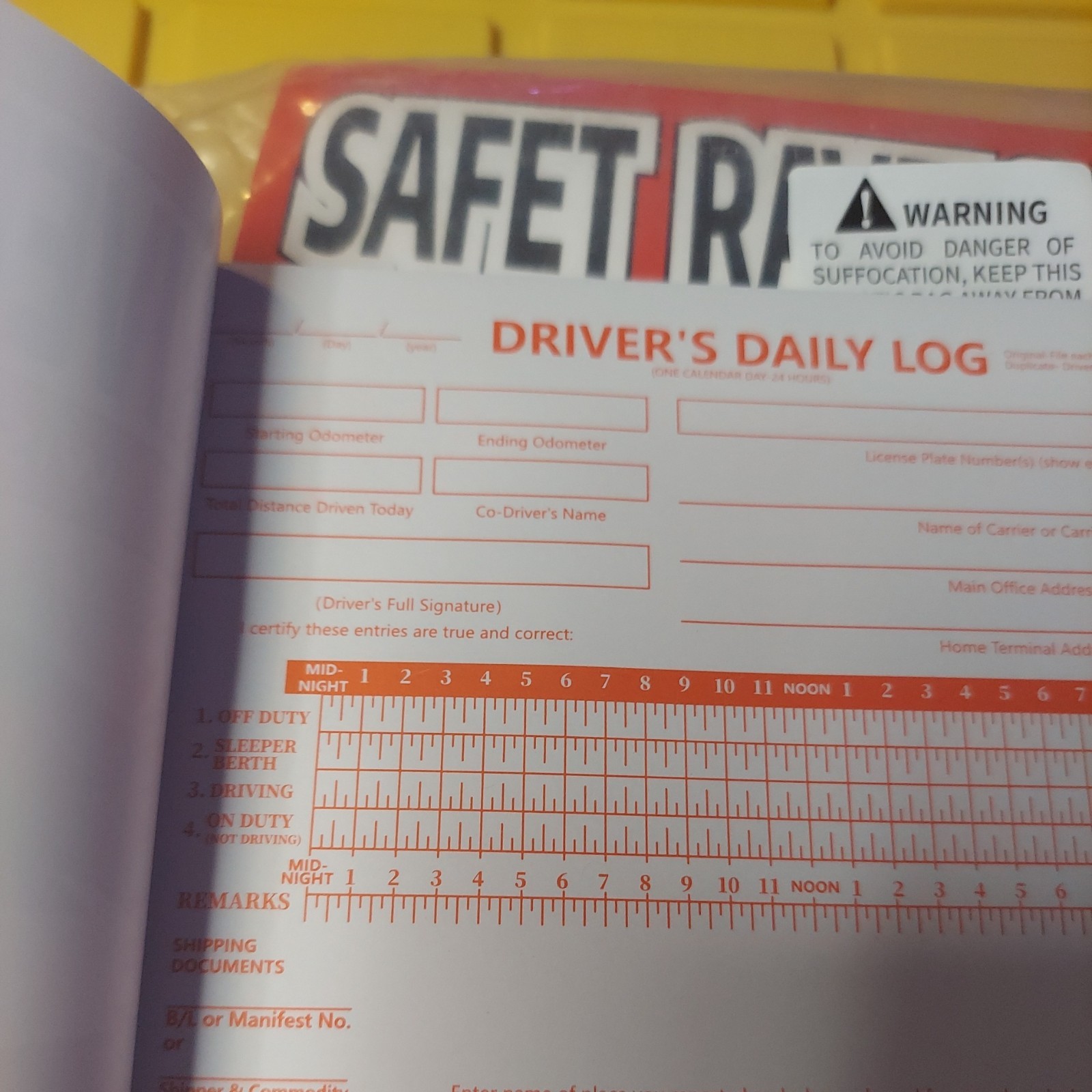 Driver’s Daily Log Book ( Carbon Copy Included), Set Of 10 plus Clipboard
