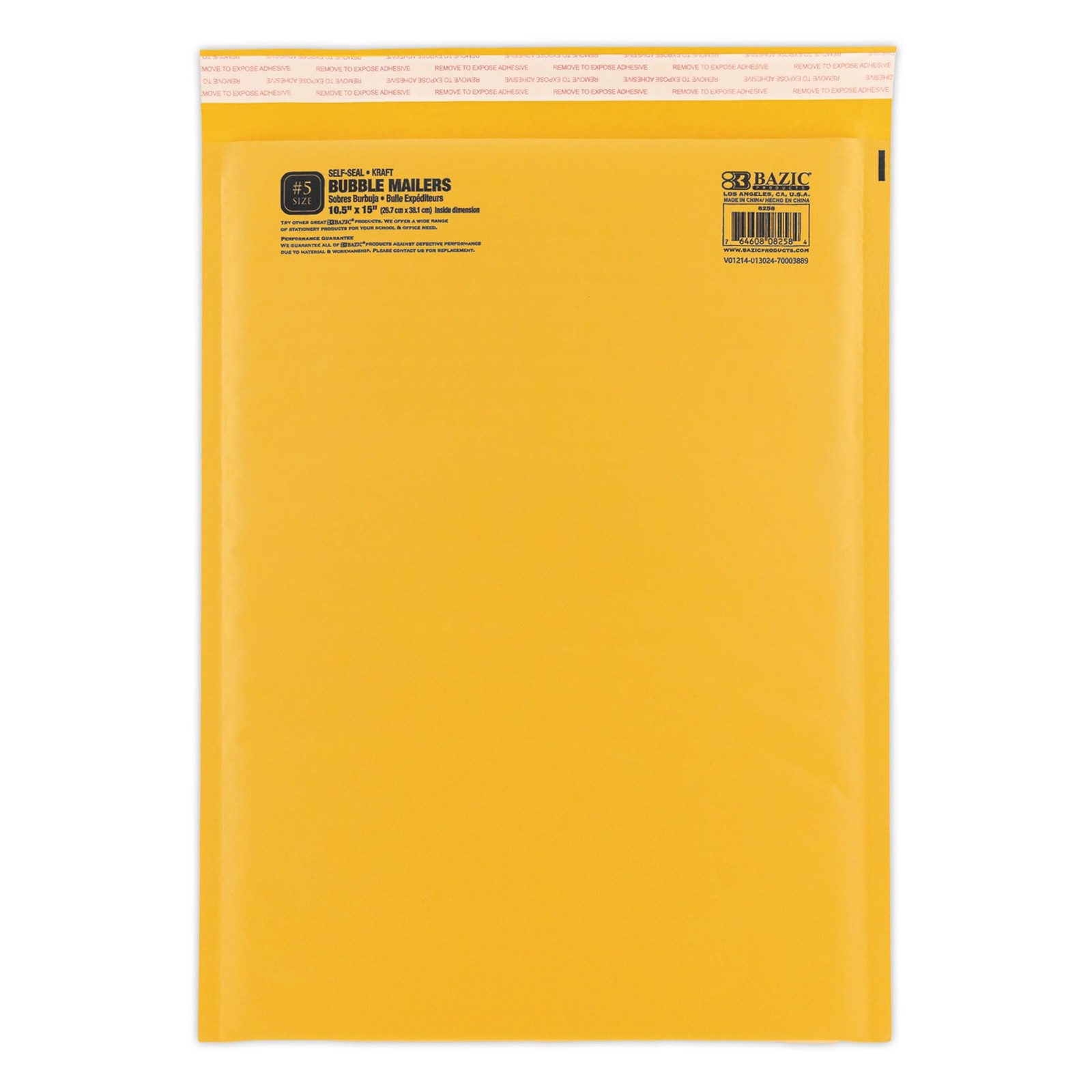 BAZIC Products Kraft Bubble Mailers #5 10.5″x15″ 1-Pack, (10.5″ X 15″)