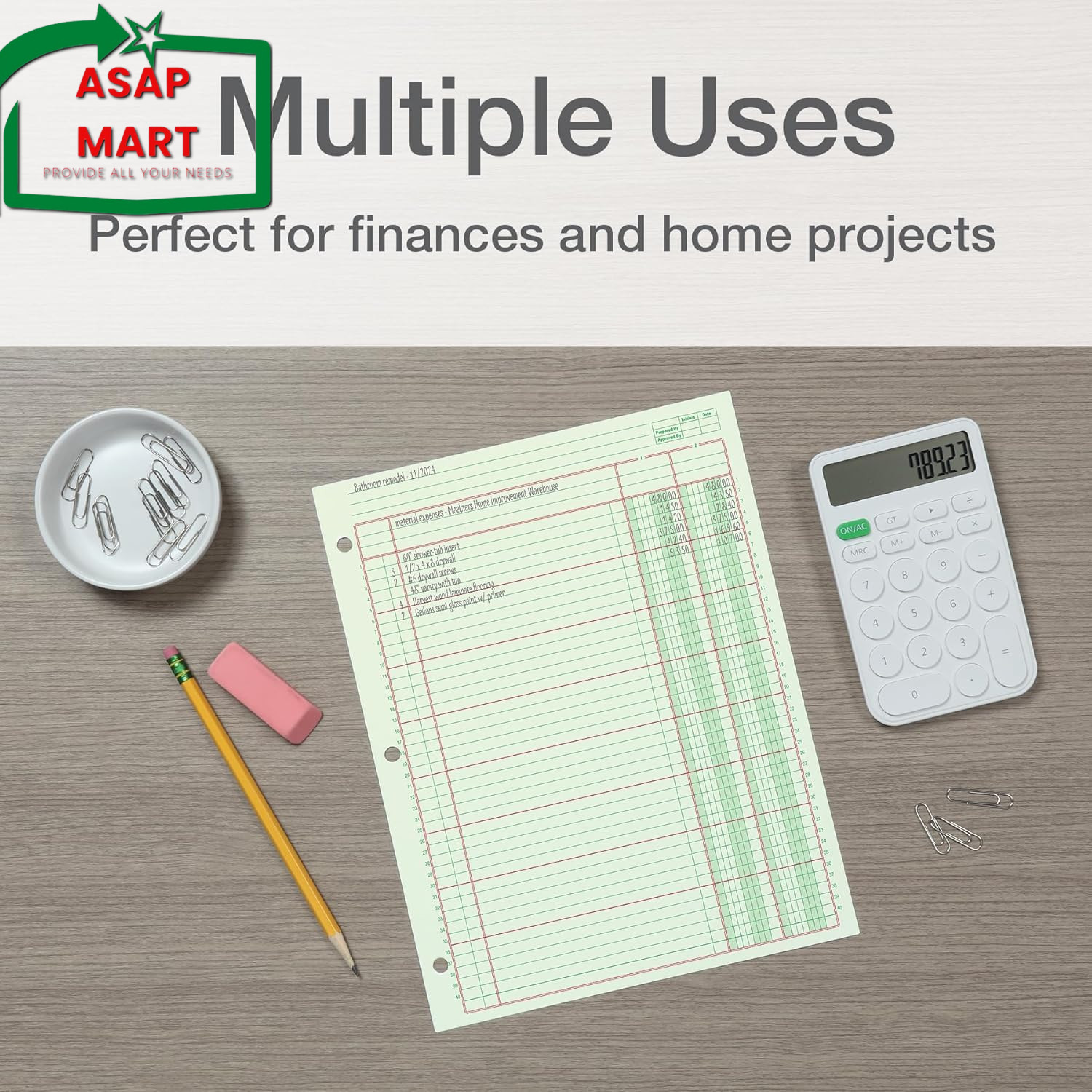 Adams Columnar Analysis Pad, 2 Column Ledger, 8.5″ X 11″, 100 Pages (50 Sheets),