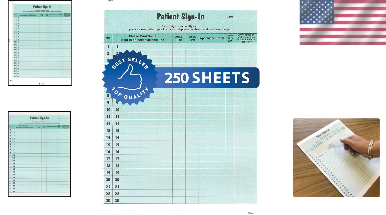 Daily Patient Logs & Sign-in Forms – 250 Sheets, 8-1/2″ x 11″, Confidential