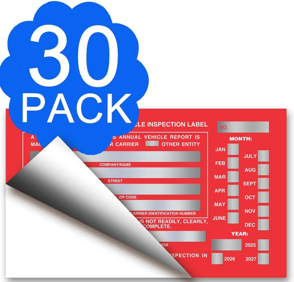 Annual Vehicle Condition Report Forms with Aluminum Date Labels, 30-Pack, 3-P…