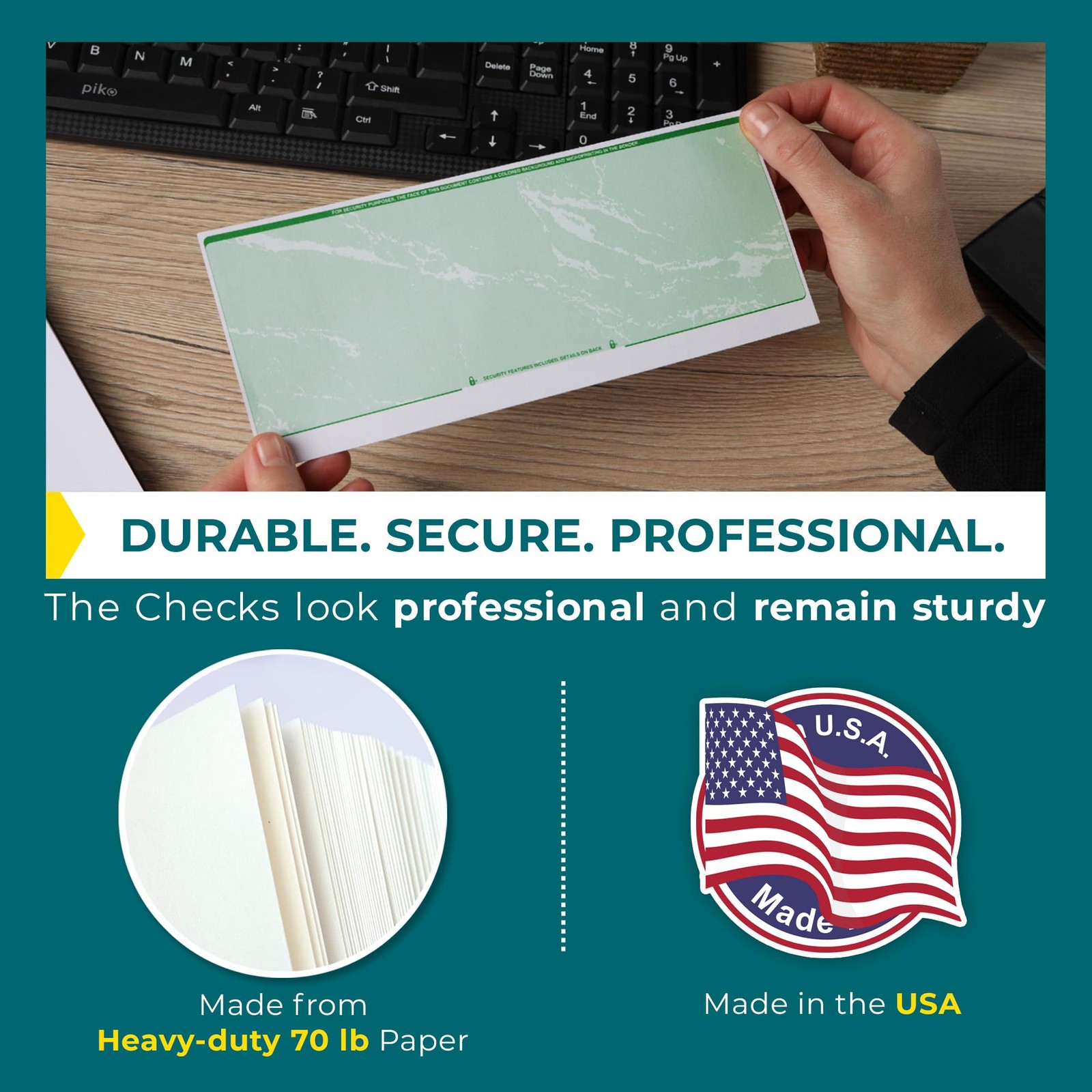 Business Checks on Top, Blank Check Paper for Printer 100/pack Check Stock