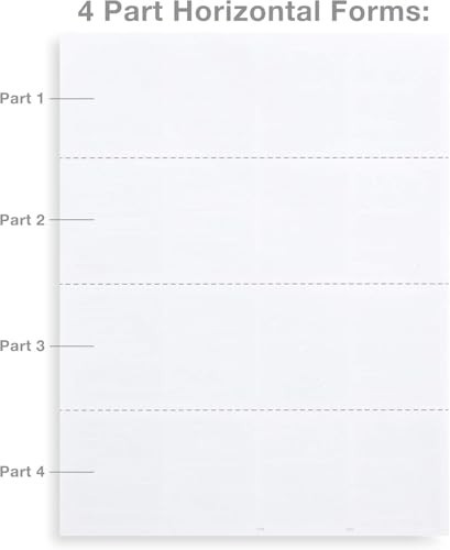 50 W2 Tax Forms 2025, Blank 4-Up Horizontal, QuickBooks Compatible, Easy Instruc