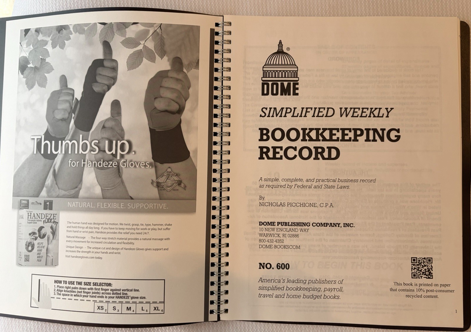 DomeSkin DOM600 Bookkeeping Record Book – Brown 2014