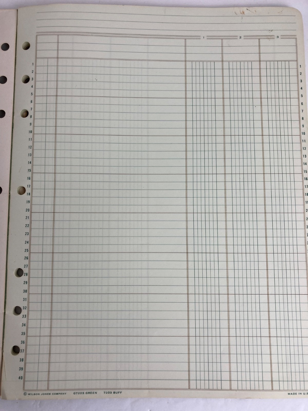 Columnar Ledger Pads 1967 Wilson Jones G7203 G7206 3 & 6 Column Vintage