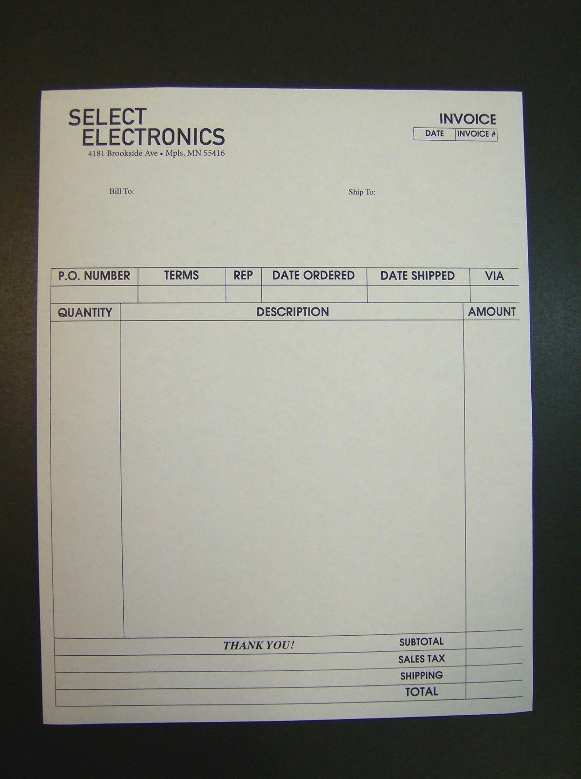 Printed 3-Part Forms, Custom 8.5″ x 11″ Carbonless Sets, black ink, NCR business