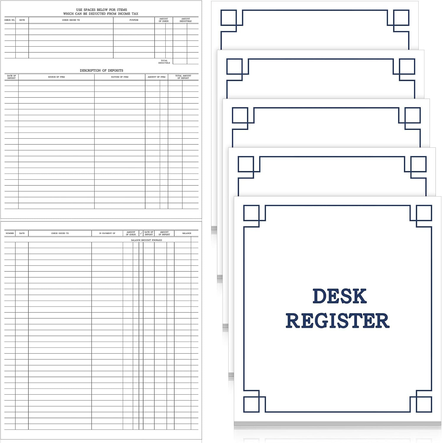 5 Pcs Checkbook Transactions Register 8.5 X 9.25 Inch Checks Transaction Registe