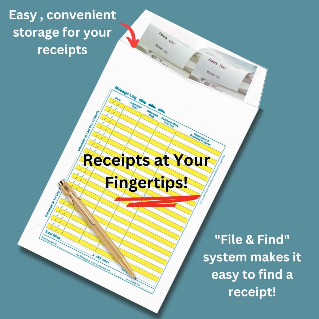 PocketCPA 3-in-1 Receipt Organizer Envelopes with 9.5″H x 6.5″W, White
