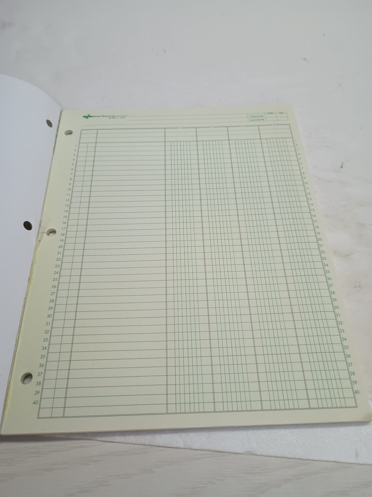 (1) New Premium Analysis Pad Set 2 5 column 45-605 National Avery Green 8.5×11.