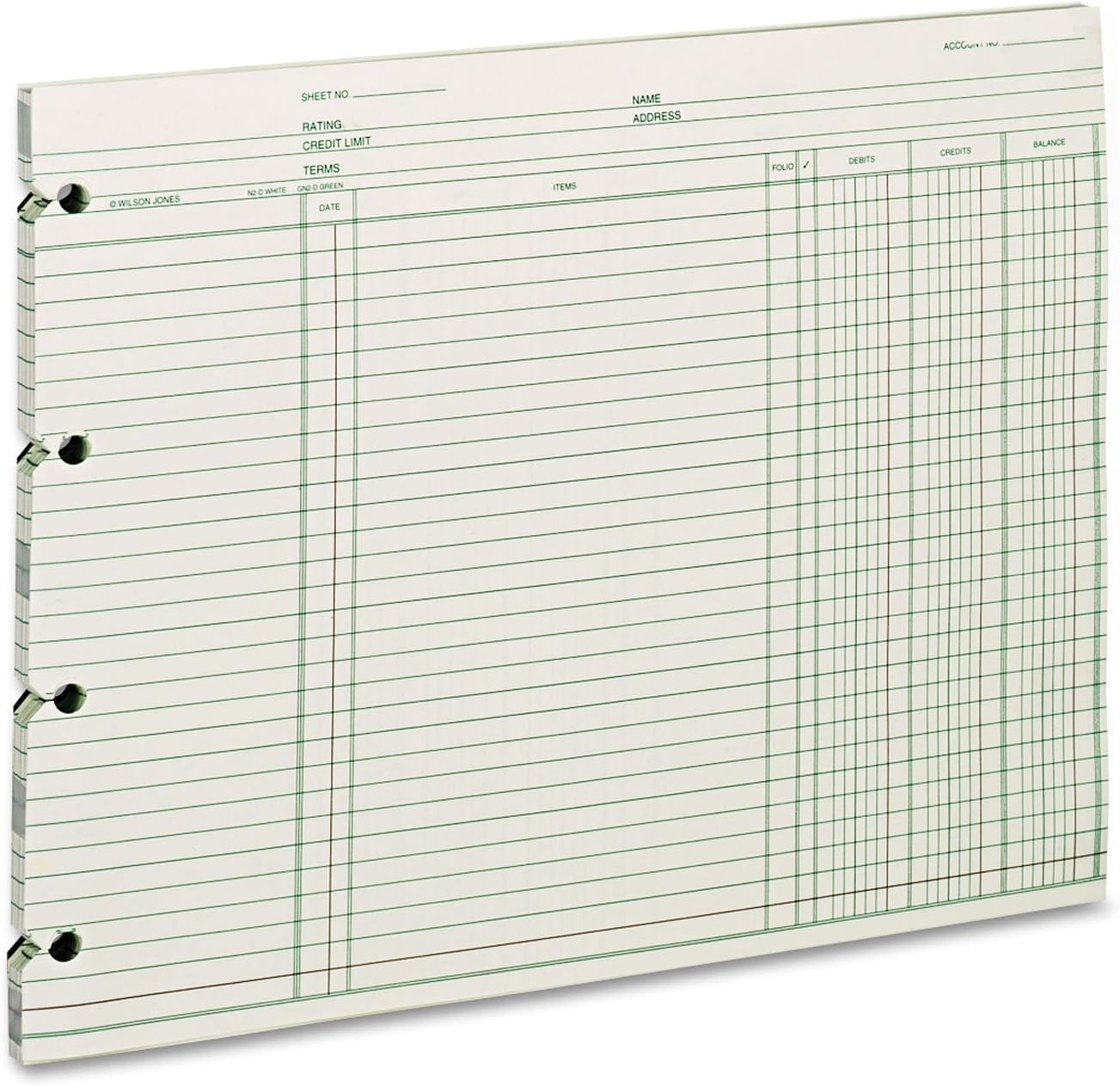 Ledger Paper, Balance Ledger, 9-1/4″ X 11-7/8″, Green, 100 Sheets (GN2D)