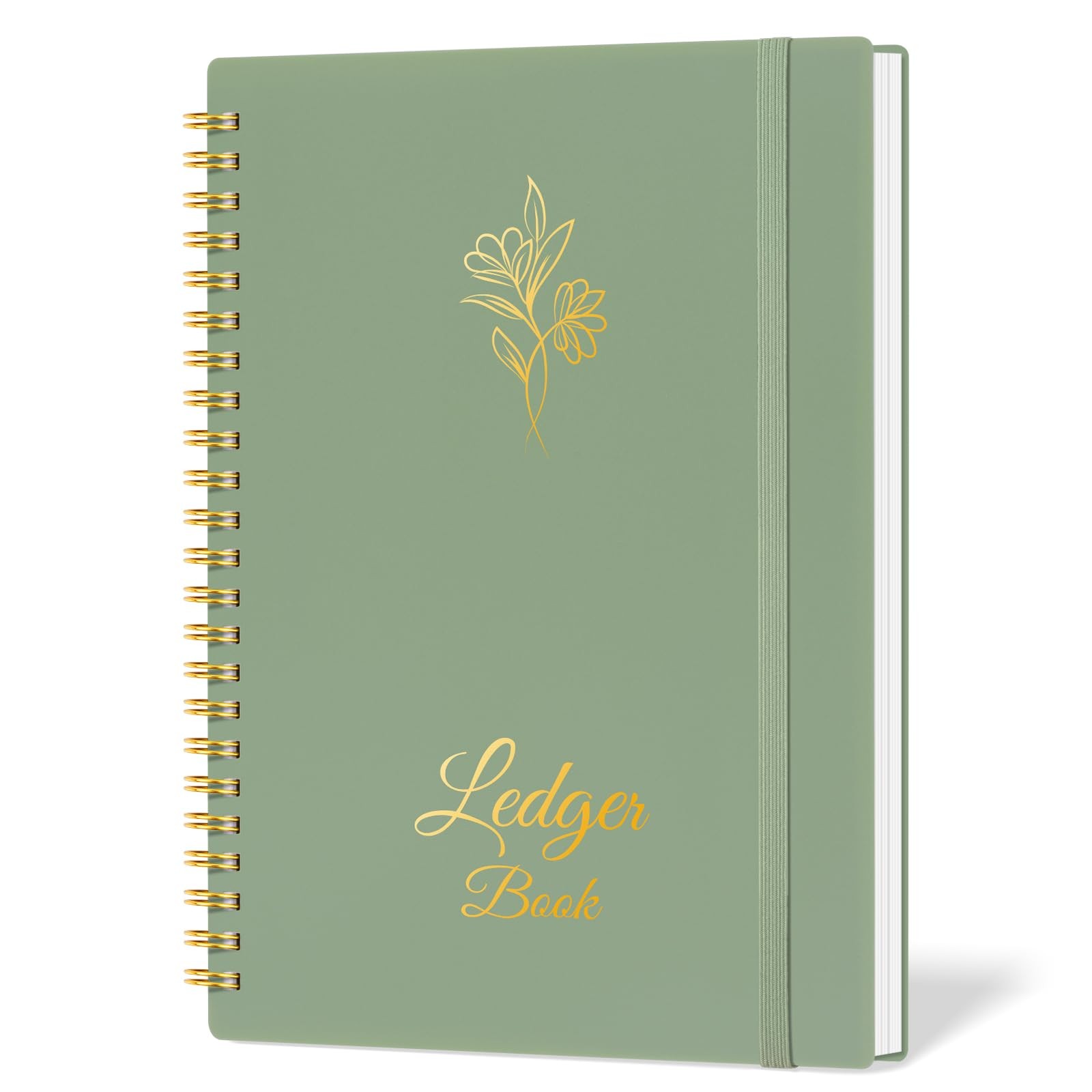 Accounting Ledger Book for Small Business Medium(8.4″ x 6.1″ ), Green