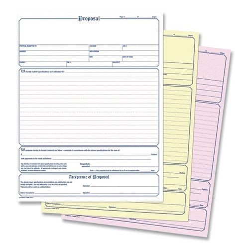 Adams Contractor Proposal Form, Three-Part Carbonless, 8.5 x 11.44, 50 Forms